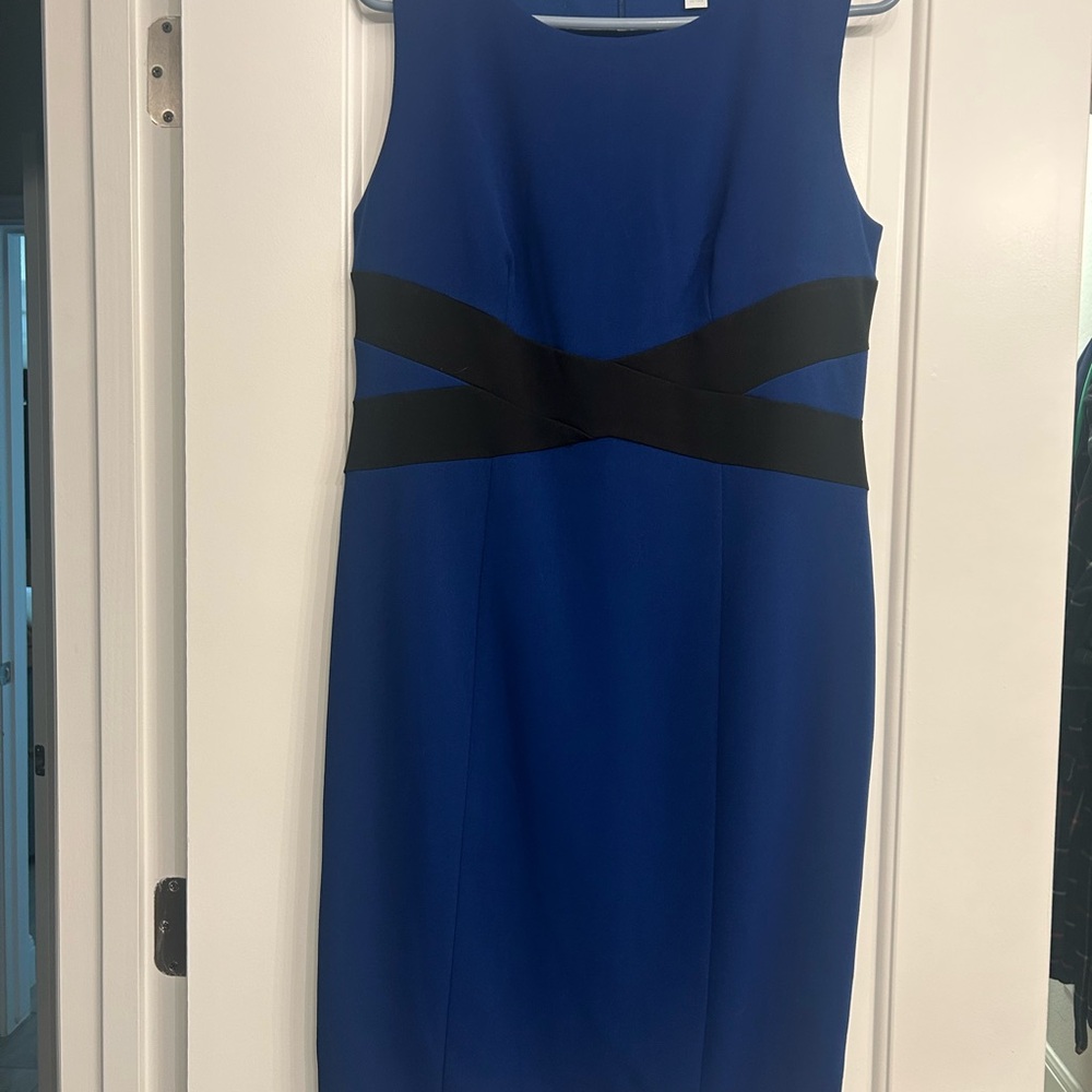 New York & Company Royal Blue and Black Mini Dress